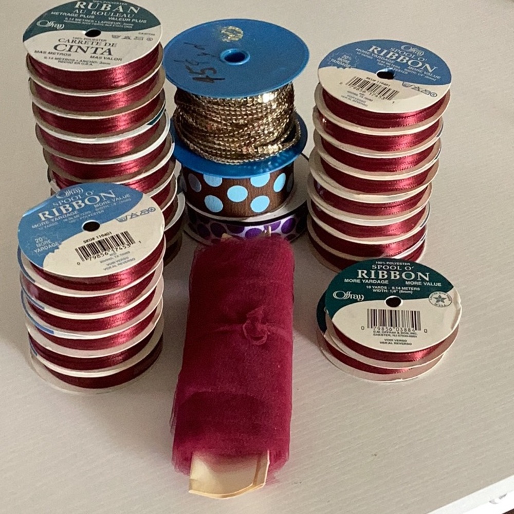 29 rolls of ribbon